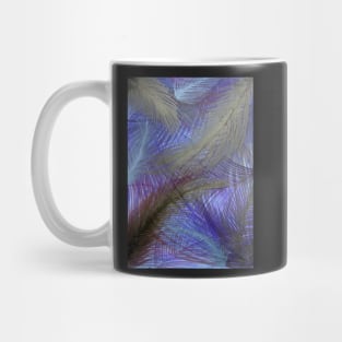 BLUE INDIGO FEATHERS PALM PRINT GOLD BLACK BLUE DECO POSTER Mug